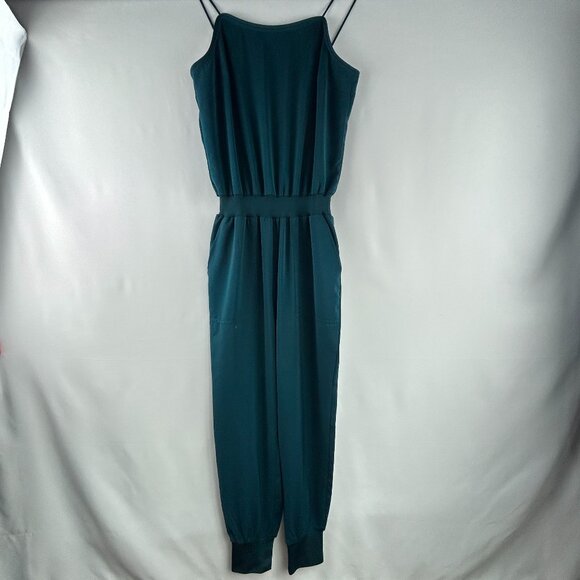 RW&CO Chic Teal Satin One-Piece Jumpsuit - X-Small XS - Picture 3 of 11